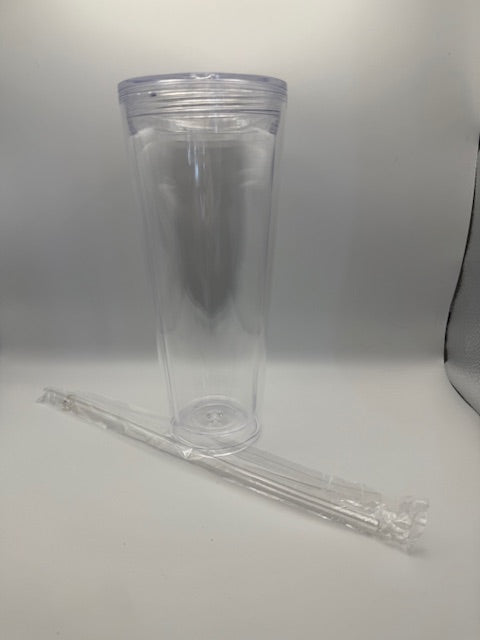 24 oz Acrylic Snow Globe Tapered Tumbler - MADE LIVE