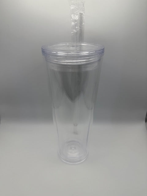 24 oz Acrylic Snow Globe Tapered Tumbler - MADE LIVE
